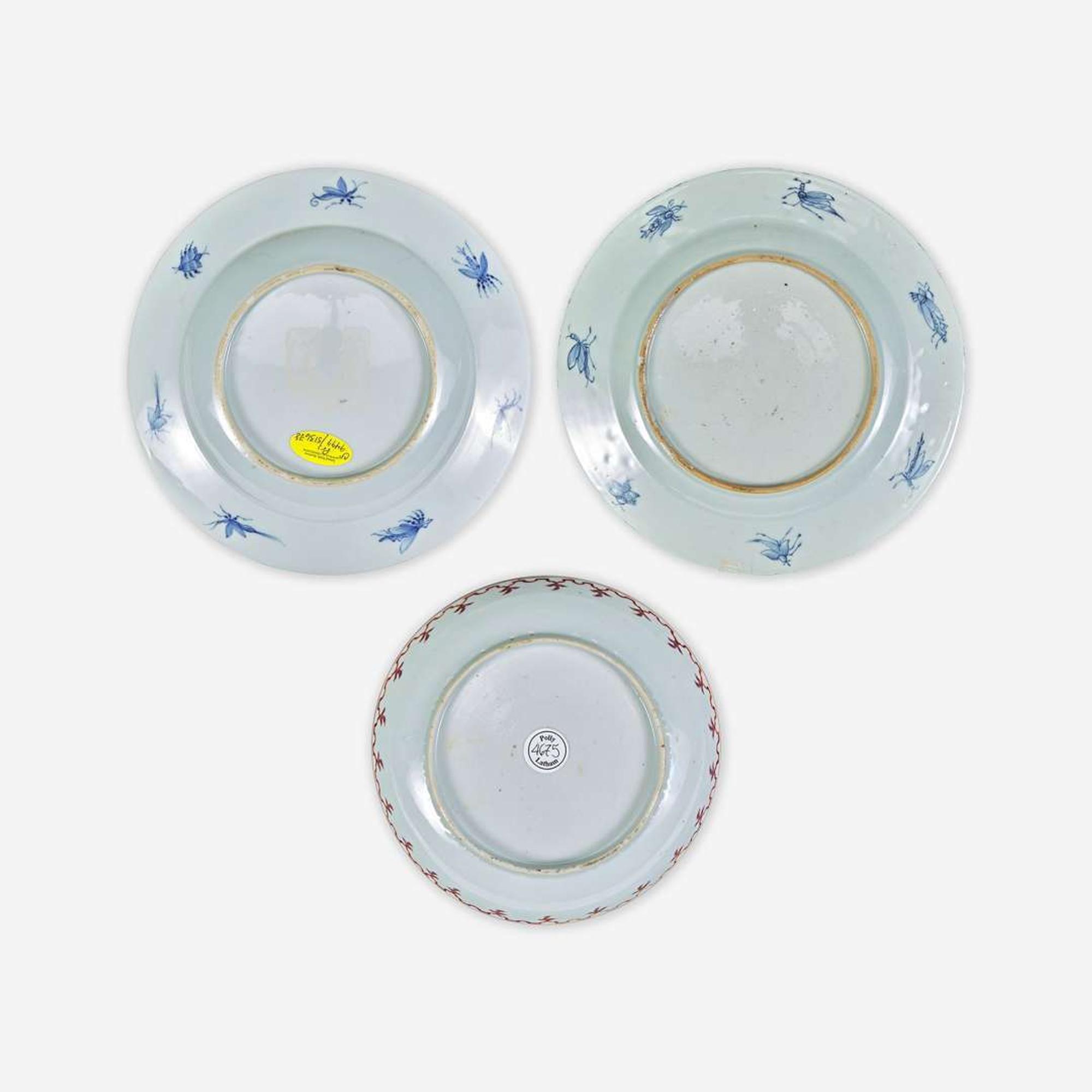 A Group of Three Chinese Export Porcelain Plates circa 1738-1740