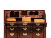 A Chippendale Shell-Carved Mahogany Block-Front Slant-Front Desk
