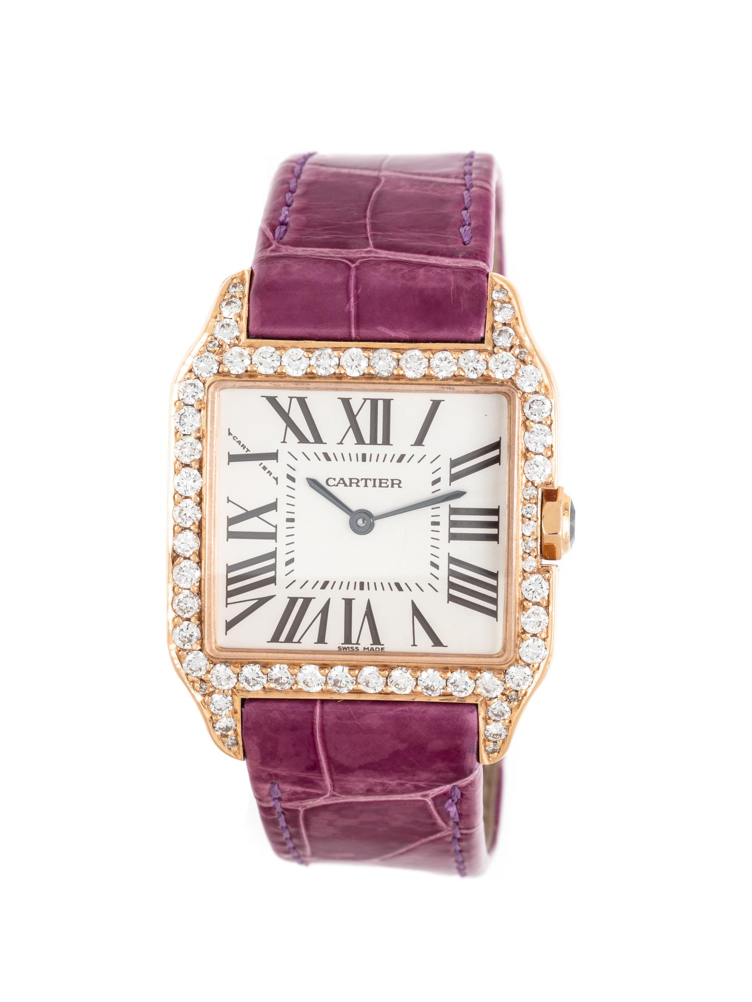 CARTIER, REF. 2788 18K ROSE GOLD 'SANTOS DUMONT' WATCH