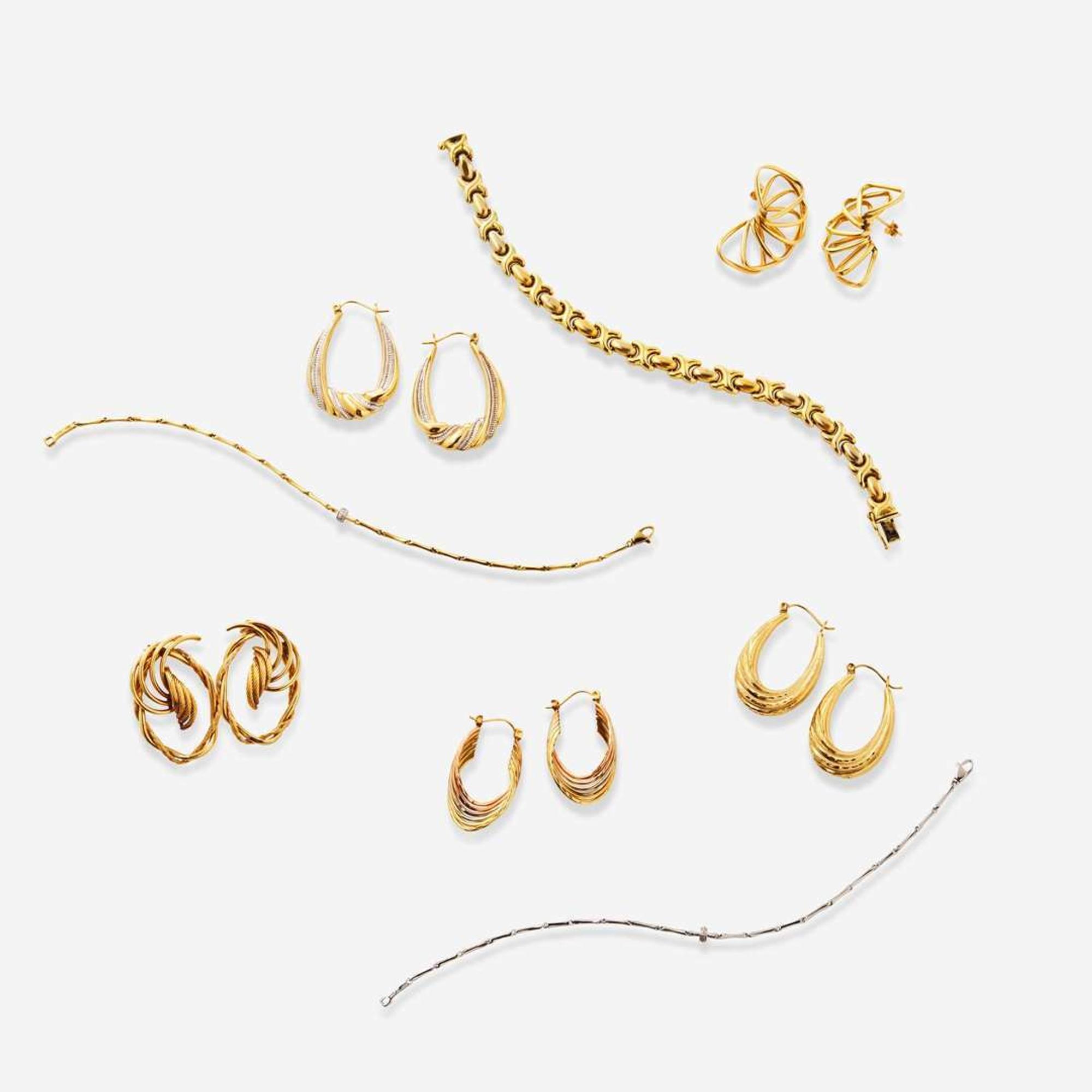 A Miscellaneous Collection of Gold Jewelry