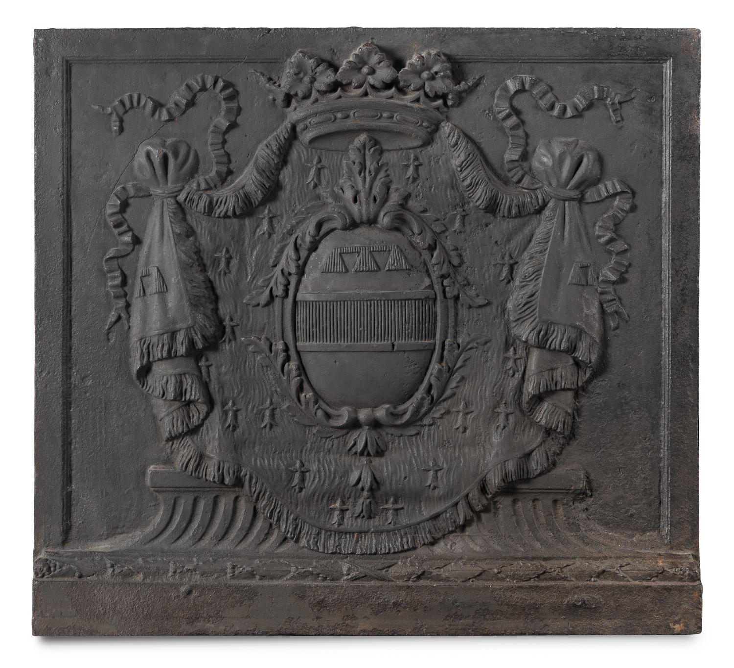 A French Cast Iron Chimney Back from Château de Roucy