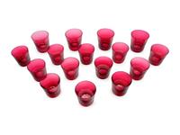 A Set of Sixteen Hermès Attelage Pink Glass Tumblers