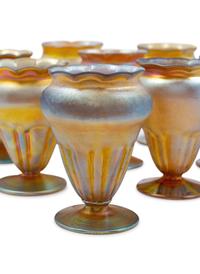 Set of Ten Iridescent Goblets