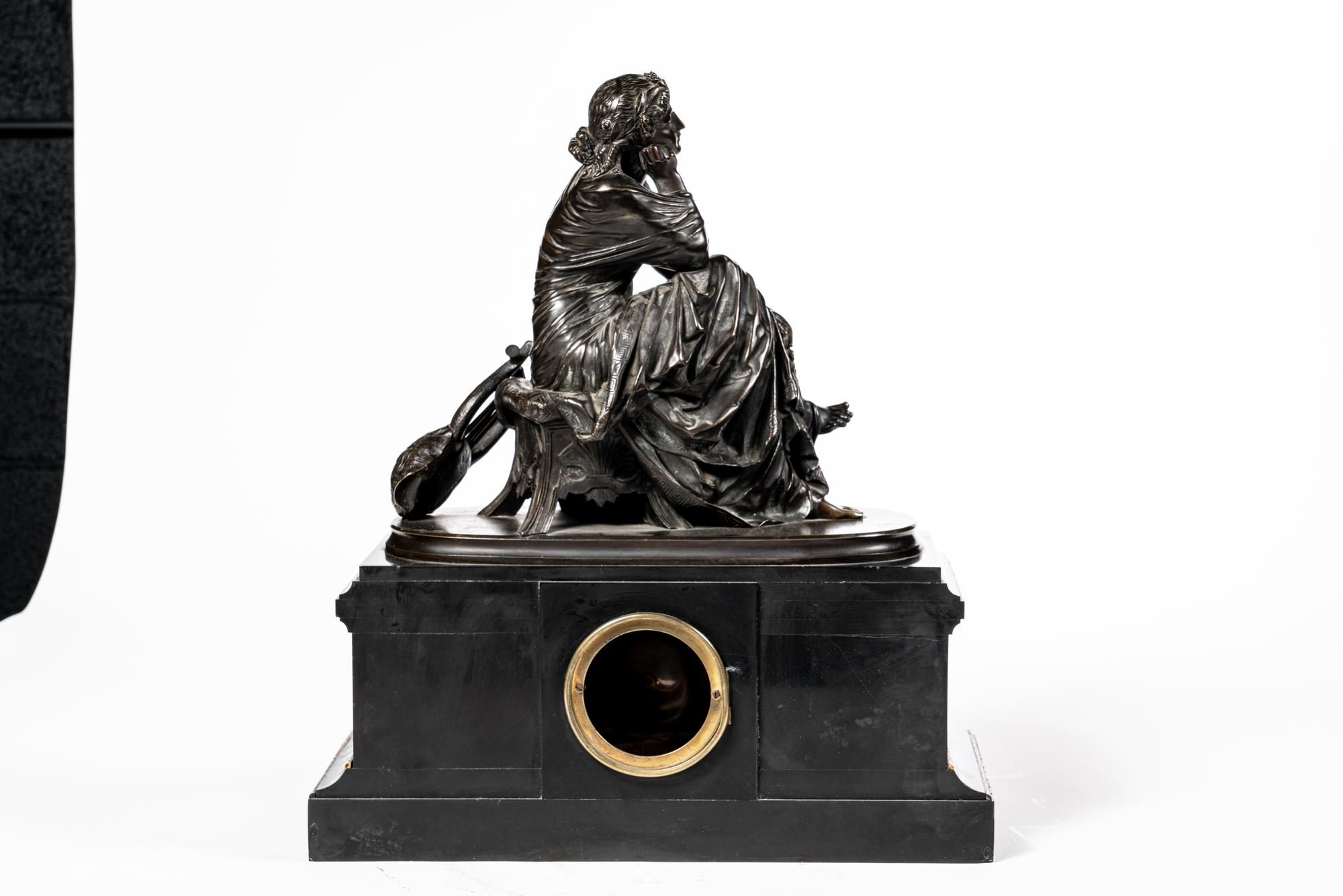 A French Bronze Mantel Clock