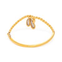 YELLOW GOLD AND DIAMOND BANGLE BRACELET