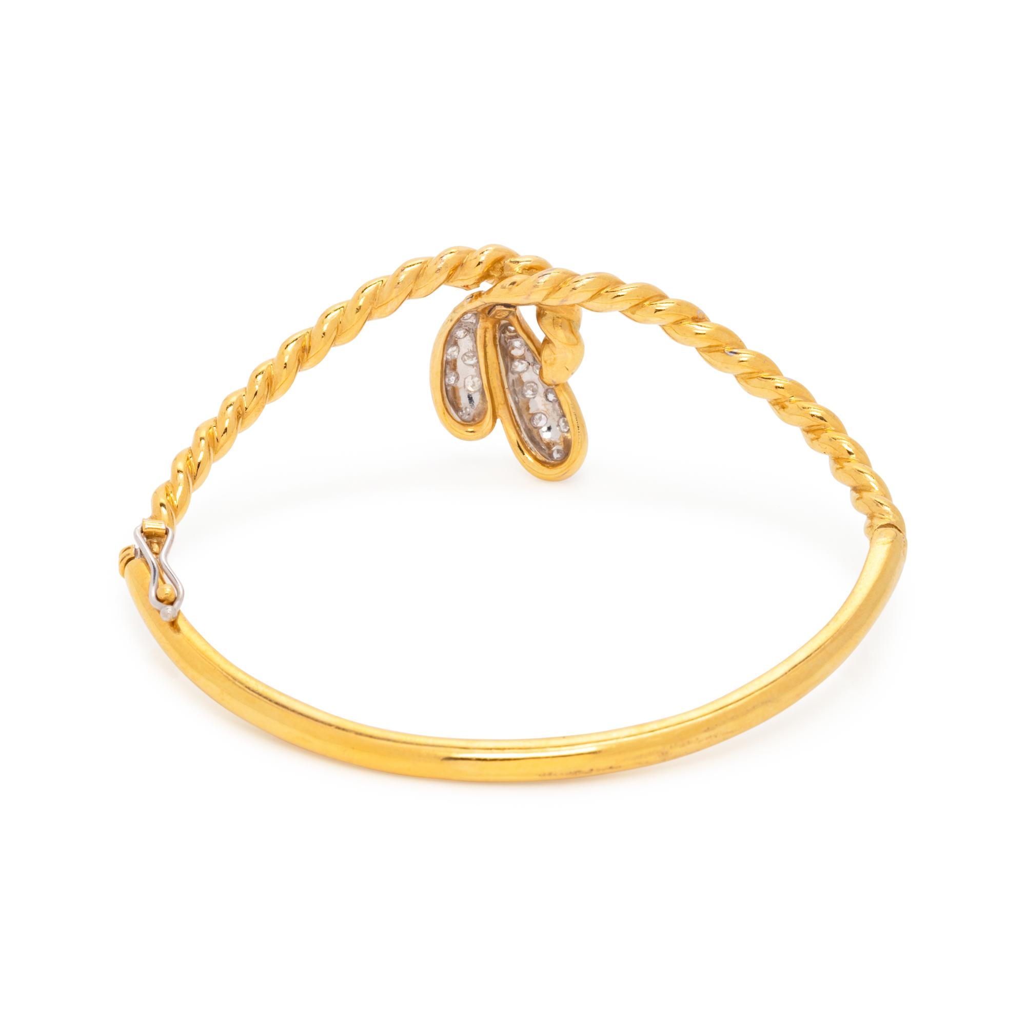 YELLOW GOLD AND DIAMOND BANGLE BRACELET
