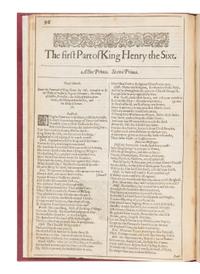 SHAKESPEARE, William (1564-1616). The Life of King Henry the Fifth . -- The first Part of King Henry the Sixt . -- The second Part of King Henry the Sixt . -- The third Part of King Henry the Sixt . [Extracted from: THE SECOND FOLIO ]. [London: printed by Thomas Cotes, 1632].