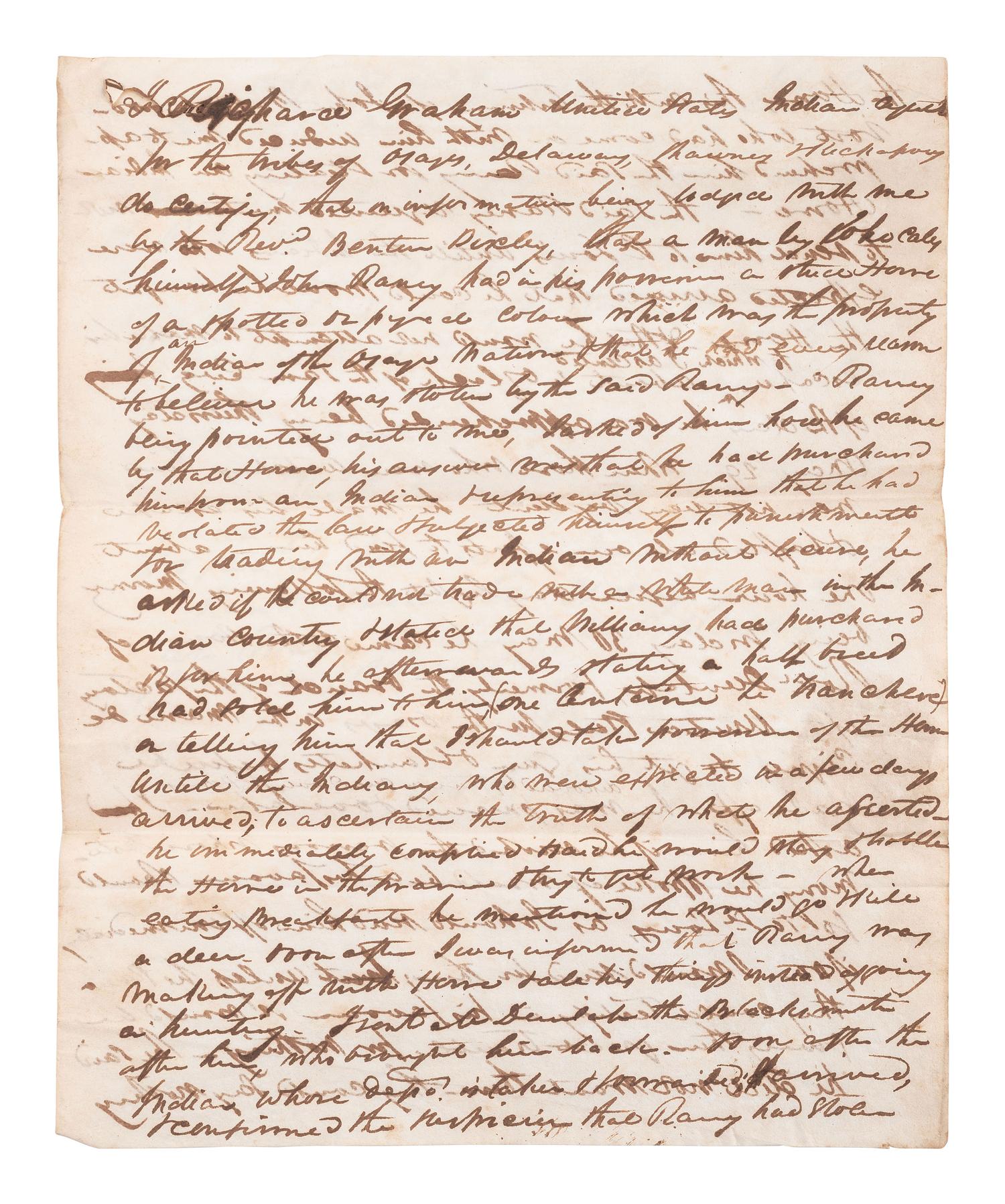 [NATIVE AMERICAN]. Documents related to US Indian Agent Richard Graham (1787- ca 1857).