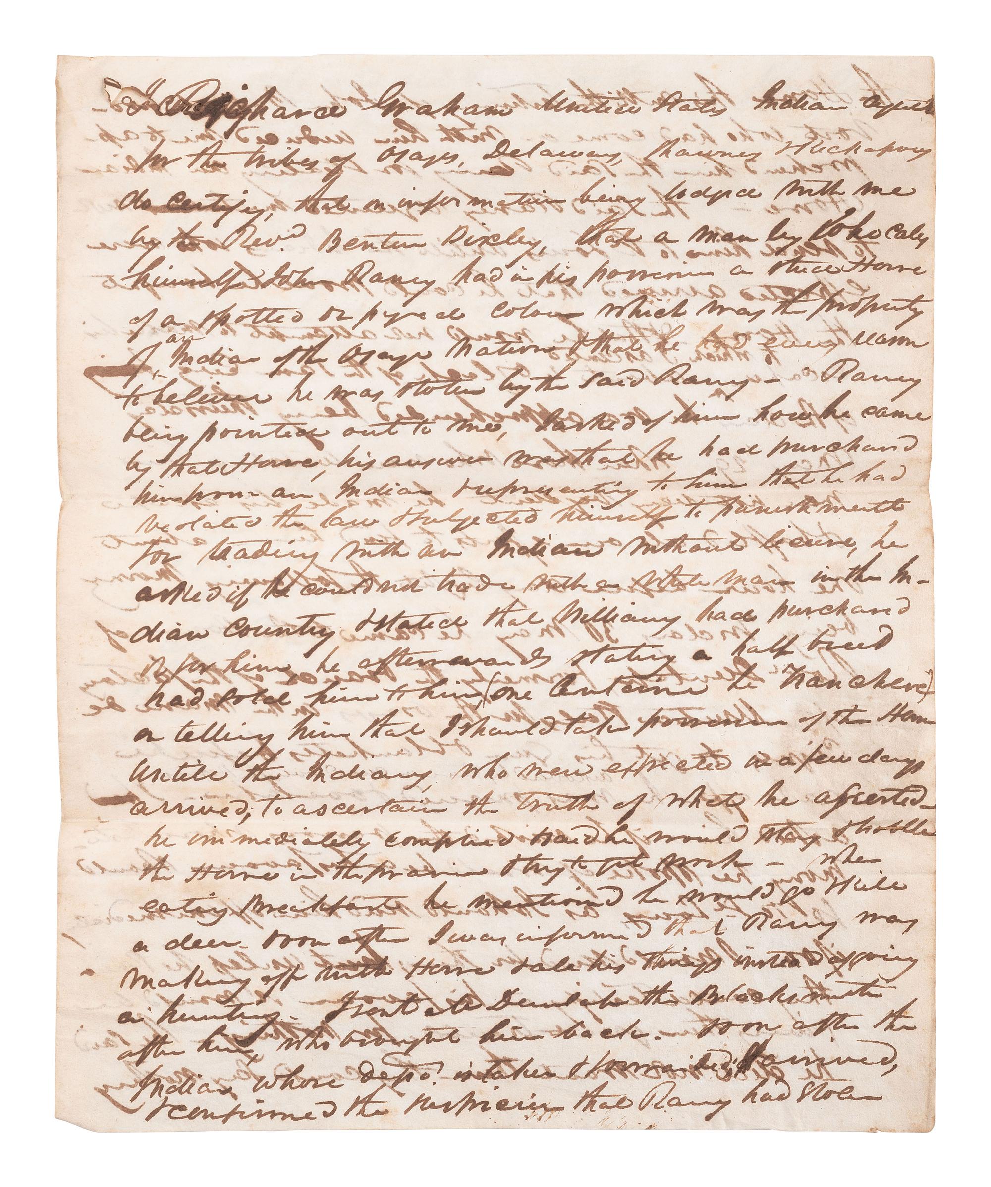 [NATIVE AMERICAN]. Documents related to US Indian Agent Richard Graham (1787- ca 1857).