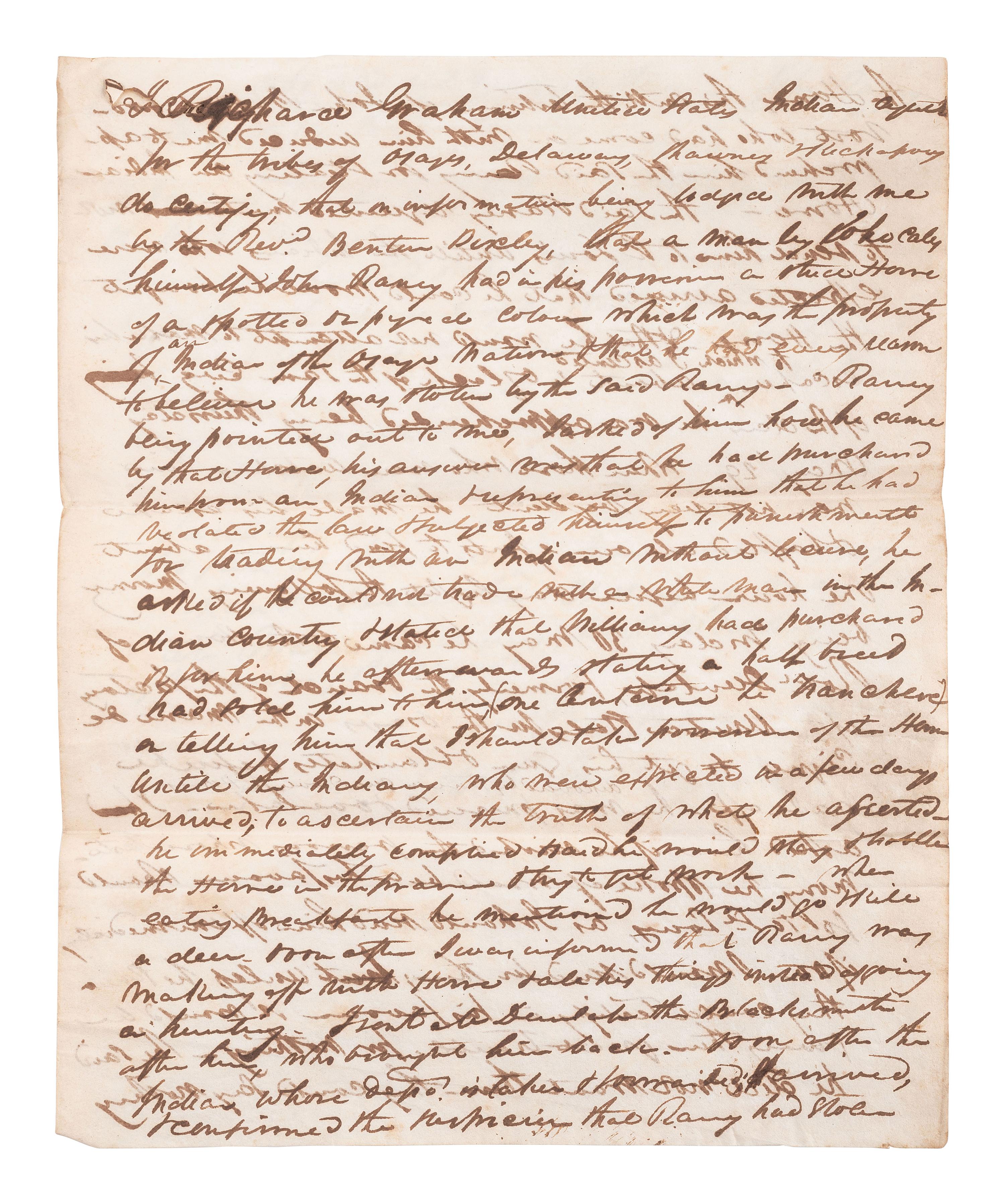 [NATIVE AMERICAN]. Documents related to US Indian Agent Richard Graham (1787- ca 1857).