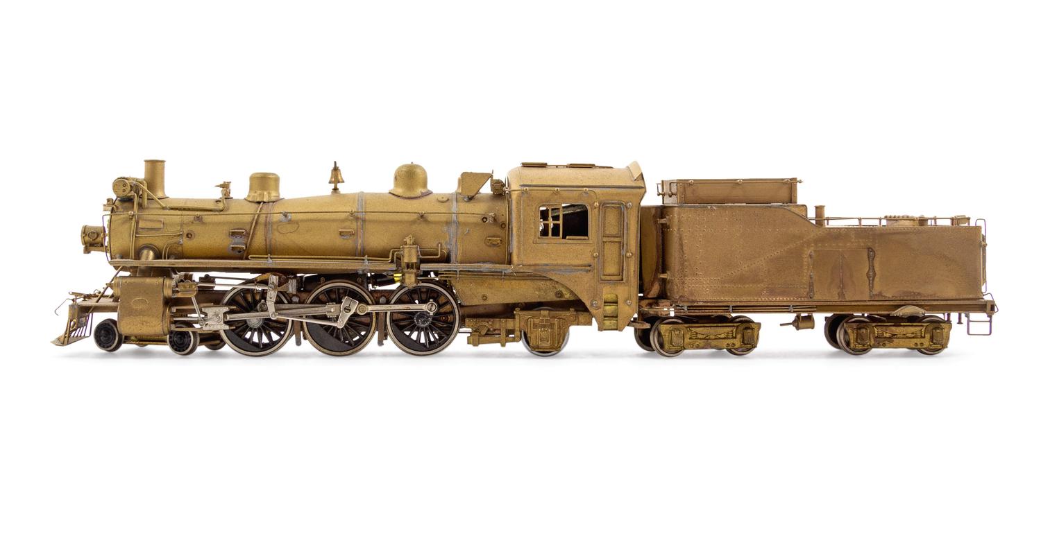 A Group of Four Japanese Brass HO-Gauge Locomotives and Tenders