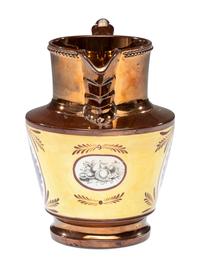 A Staffordshire Transfer-Printed Copper Lustre 'General Jackson Hero of New Orleans' Pitcher