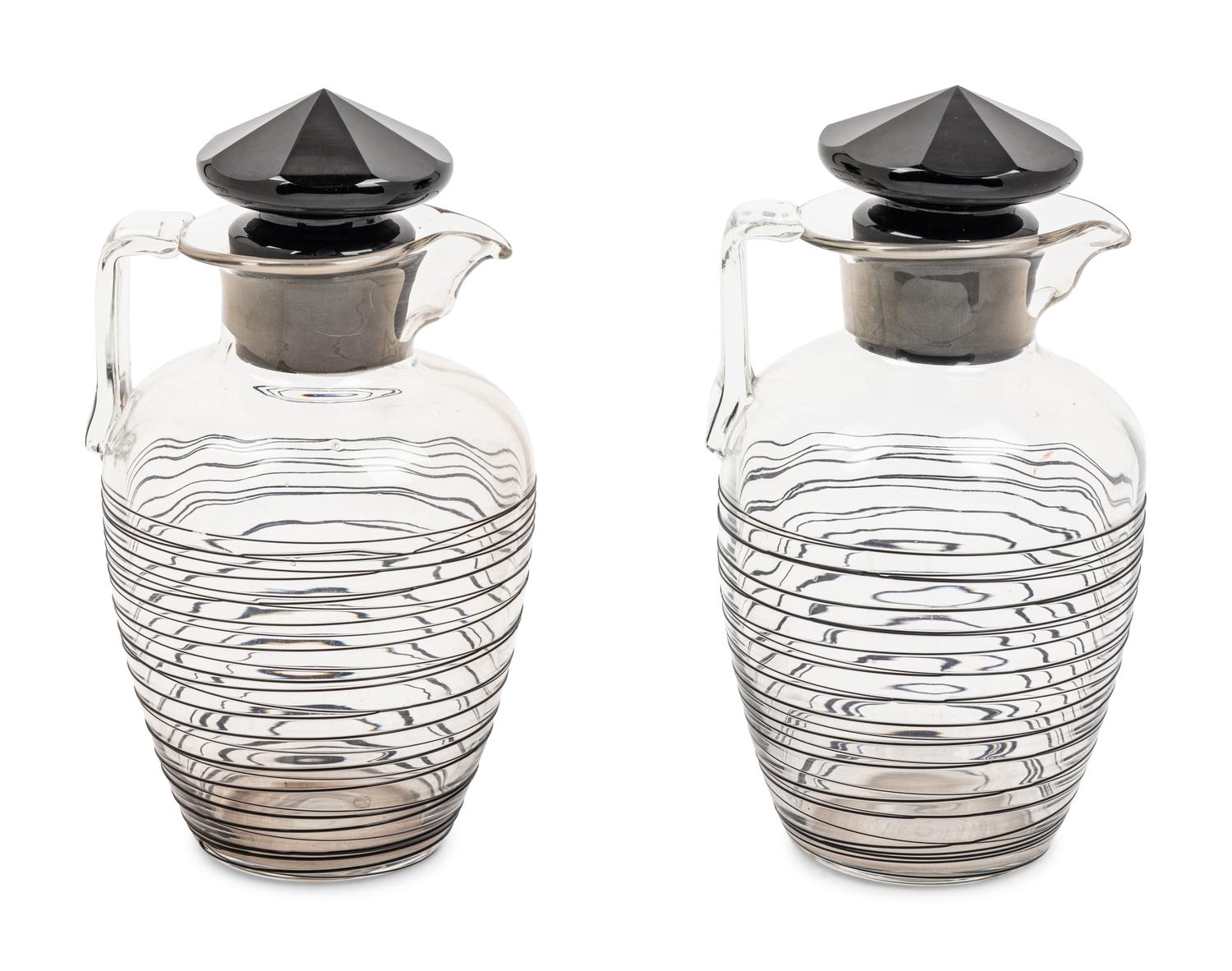 A Pair of Steuben Glass Decanters