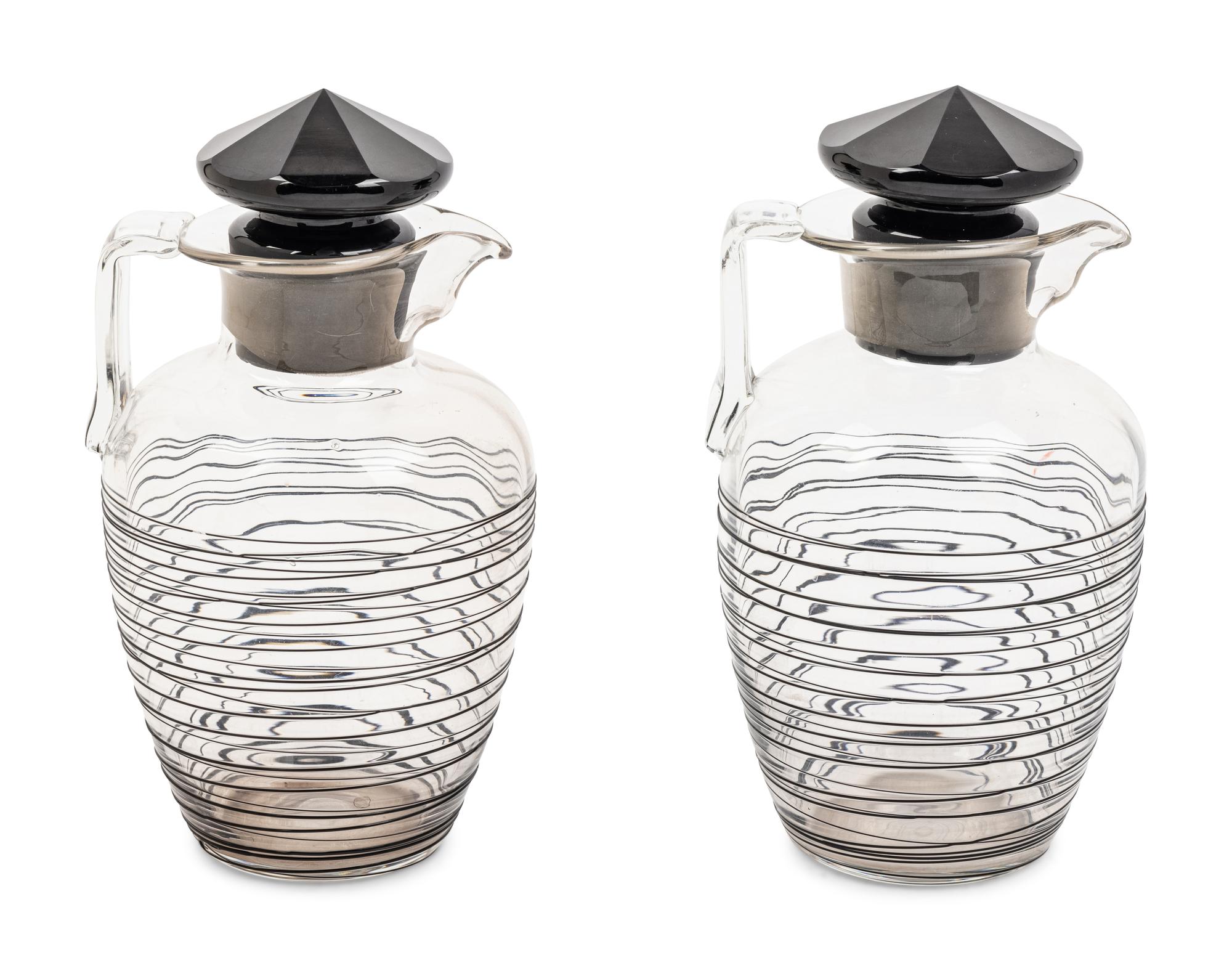 A Pair of Steuben Glass Decanters