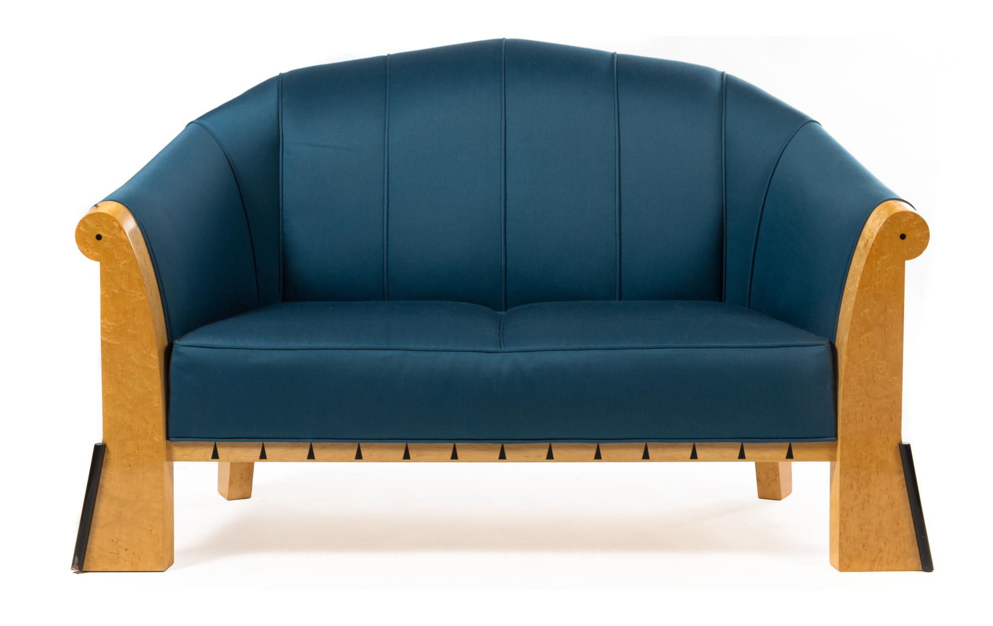 A Michael Graves for Sunar Hauserman Settee Height 29 1/2 x width 50 x depth 30 inches.