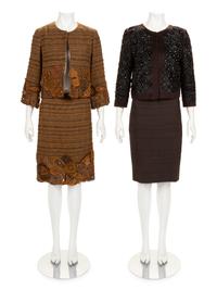 Two Designer Skirt Suits: One Oscar de la Renta Skirt Suit and Jacket, One Akris Skirt, 2006-10