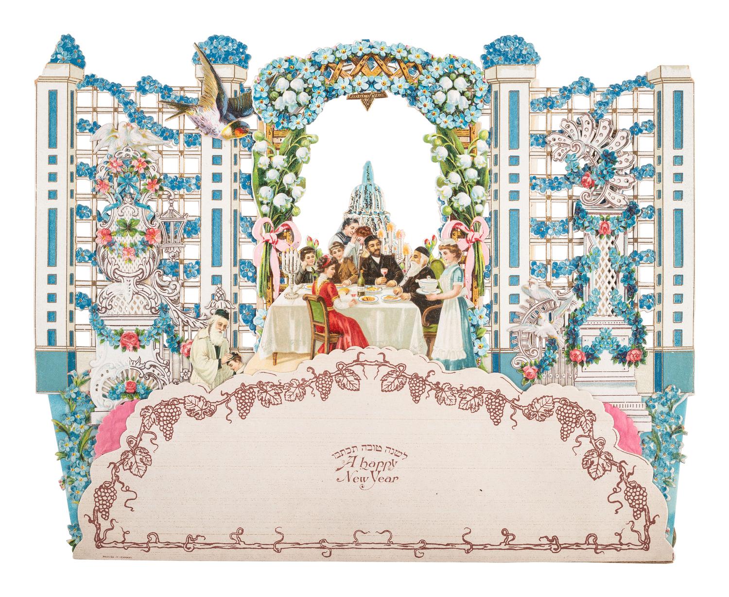 [JUDAICA]. A group of 2 Rosh Hashanah greeting cards. Printed in Germany.