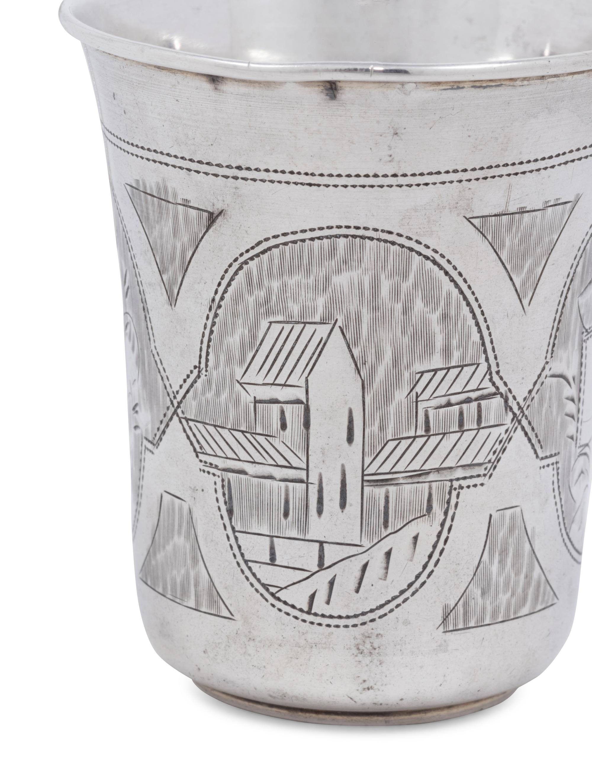 Four Russian Silver Beakers