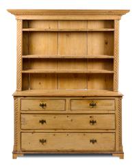 An English Pine and Oak Welsh Dresser Height 81 x width 51 1/2 x depth 18 inches. — 18TH/19TH CENTURY