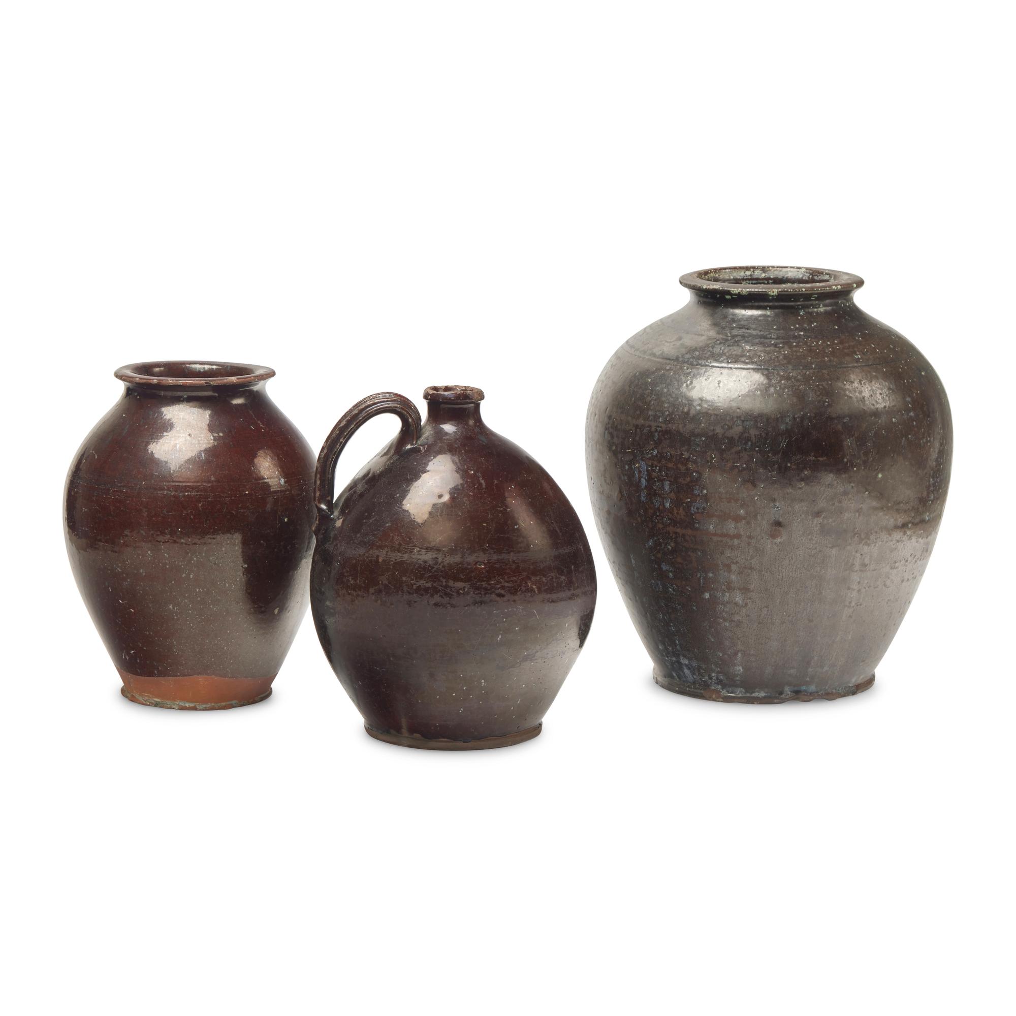 Three Glazed Redware Items