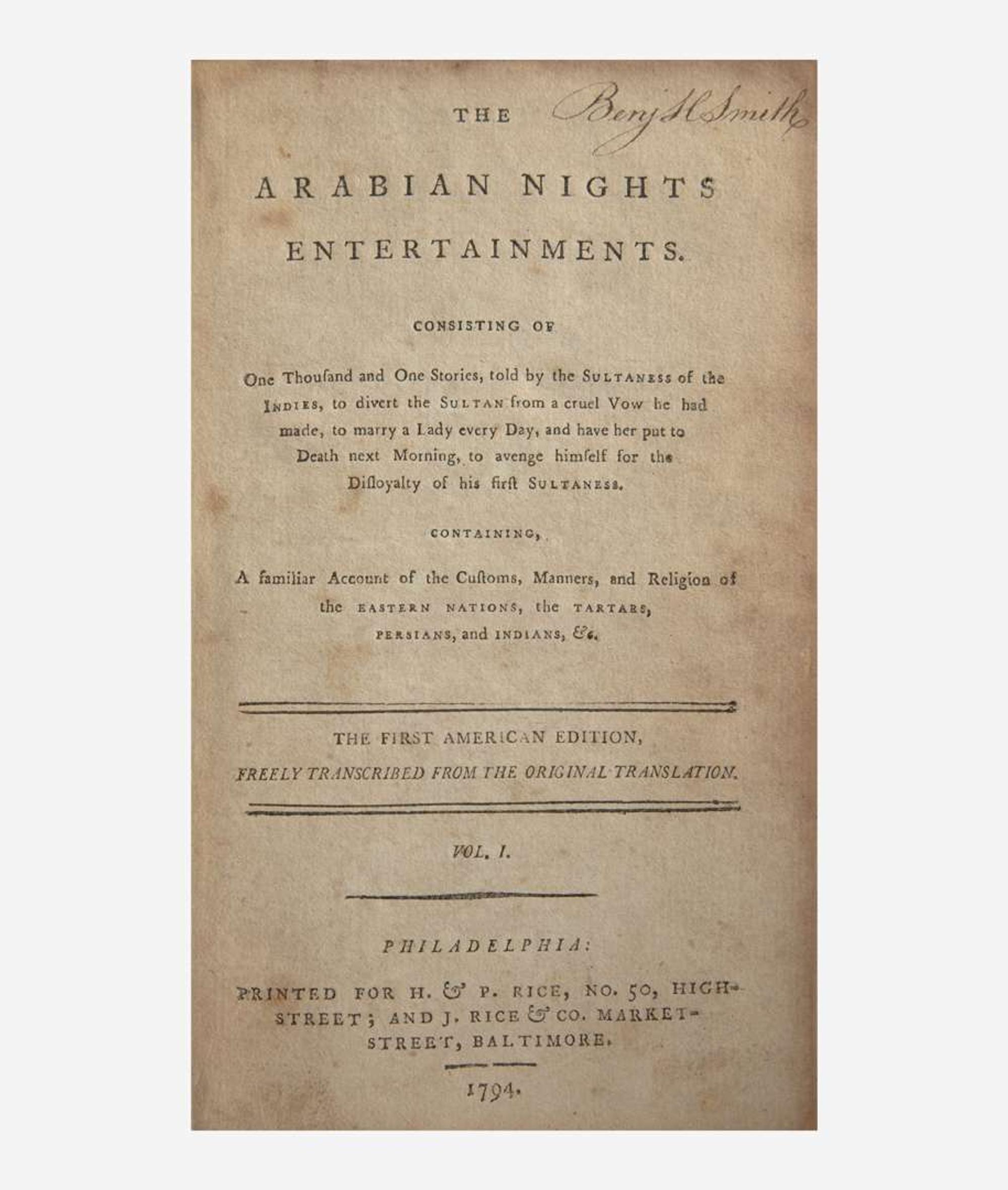 [Literature] The Arabian Nights Entertainment...