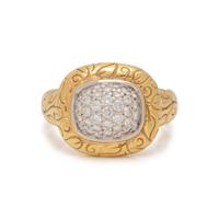 SEIDENGANG, YELLOW GOLD AND DIAMOND RING