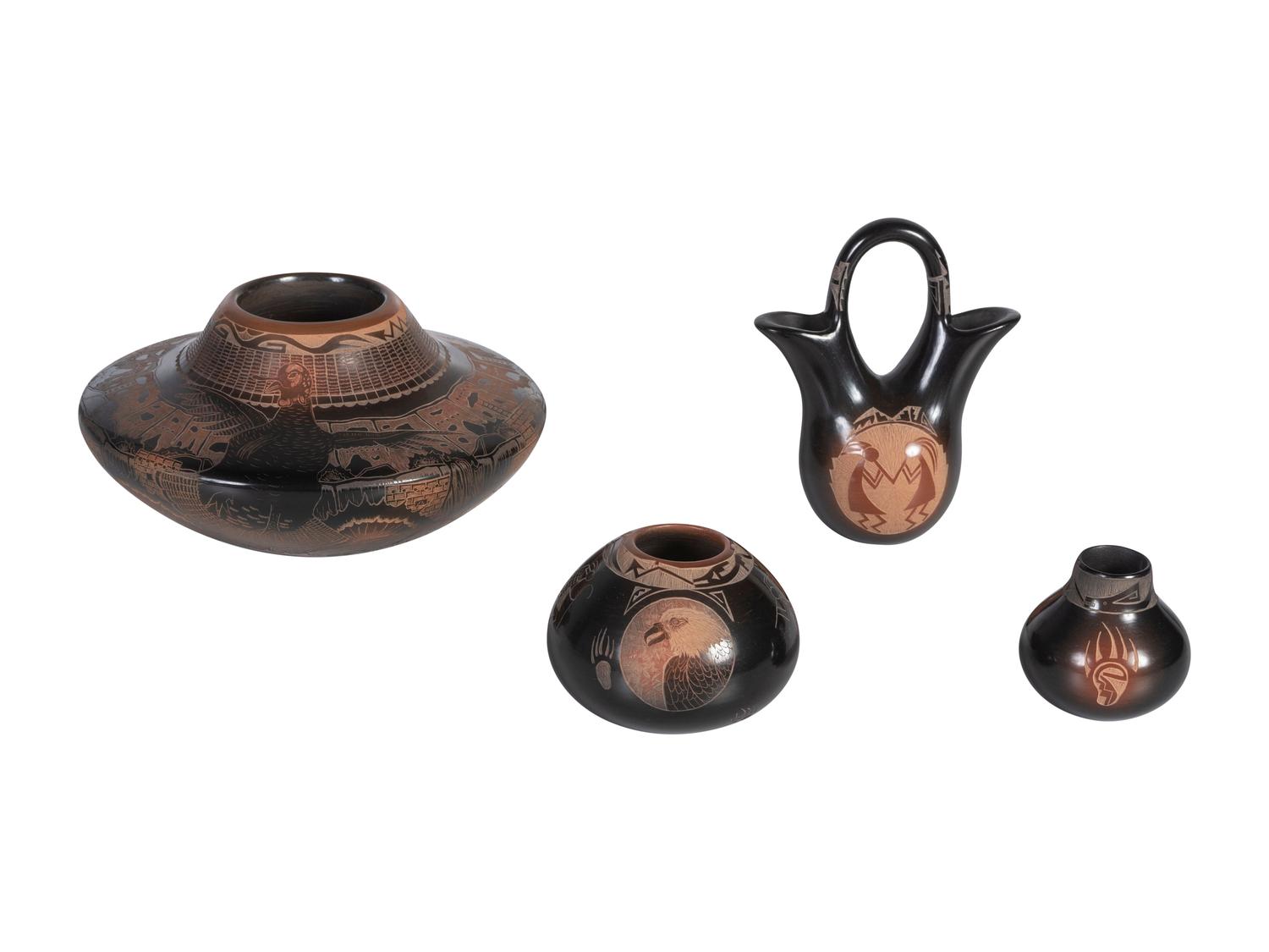 Sgraffito Jar and Miniature Pottery
