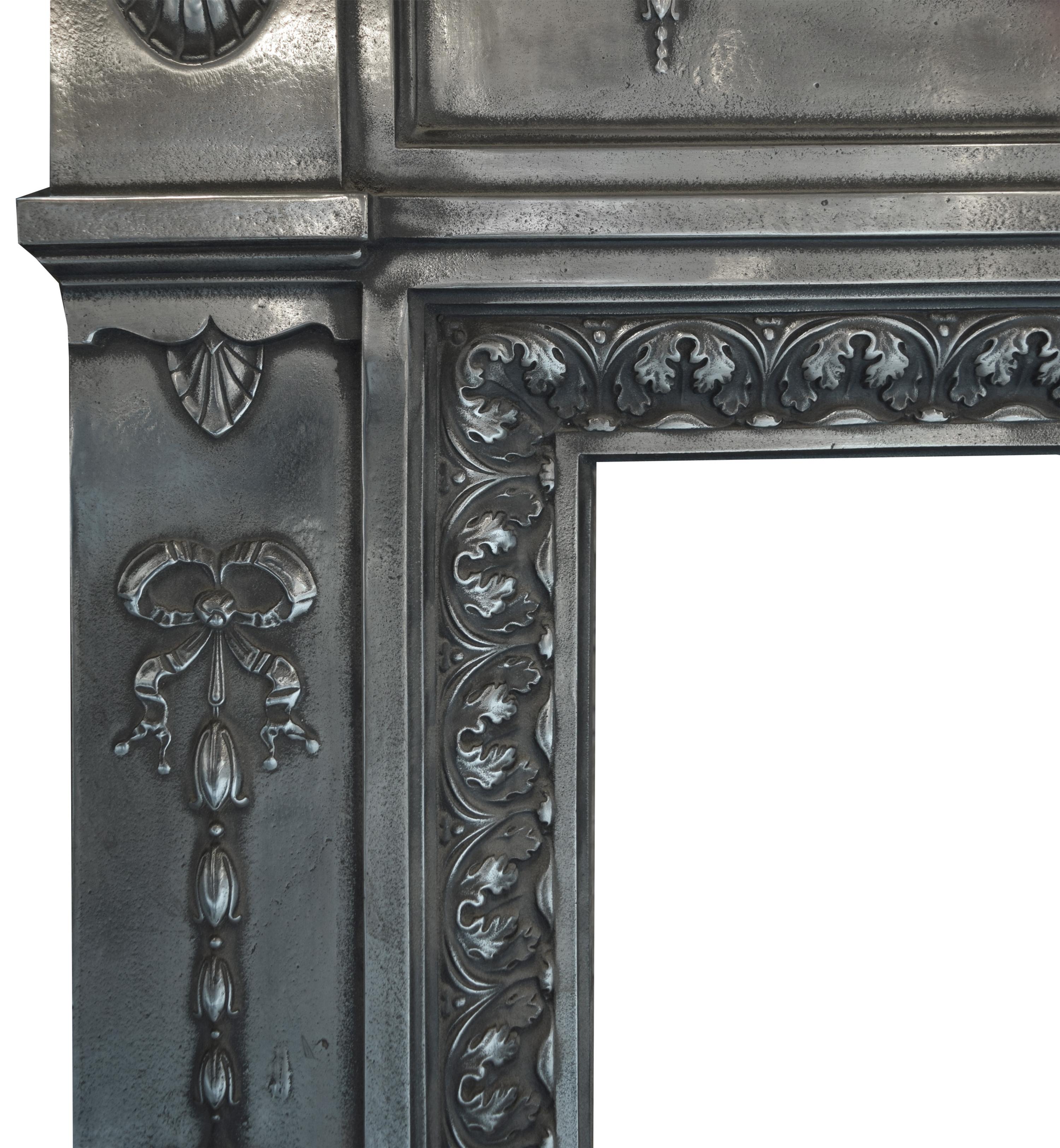 A Cast Iron Fireplace Mantel 60.5" W x 9.25" D x 54.75"H — England, Circa 1880