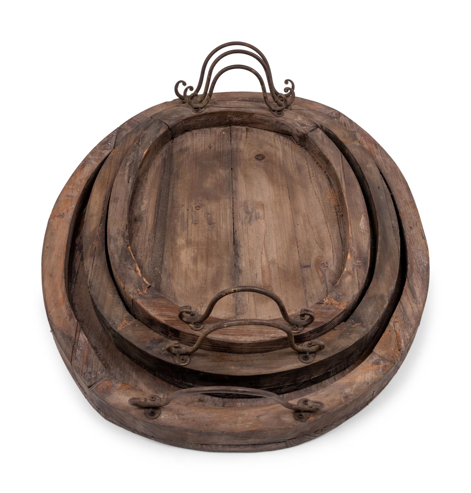 A Group of Rustic Style Nesting Trays