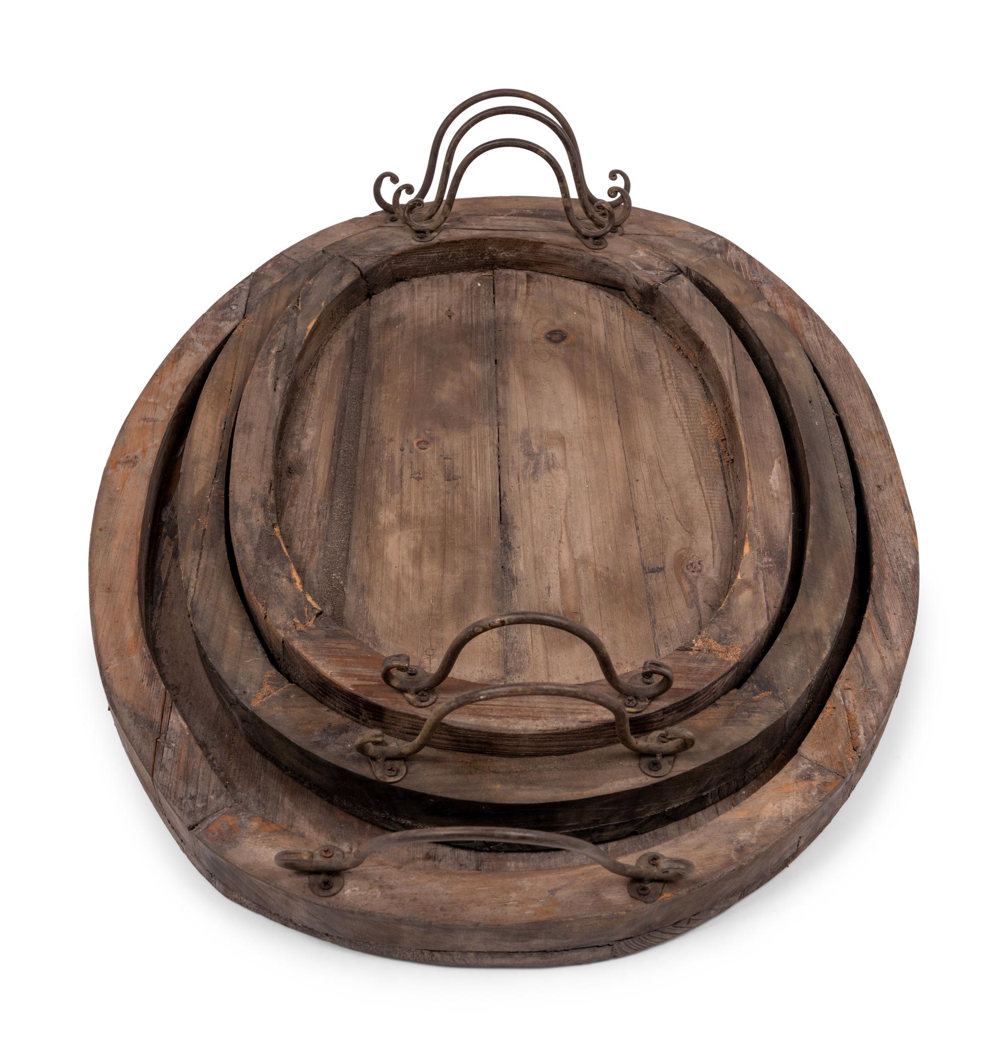 A Group of Rustic Style Nesting Trays