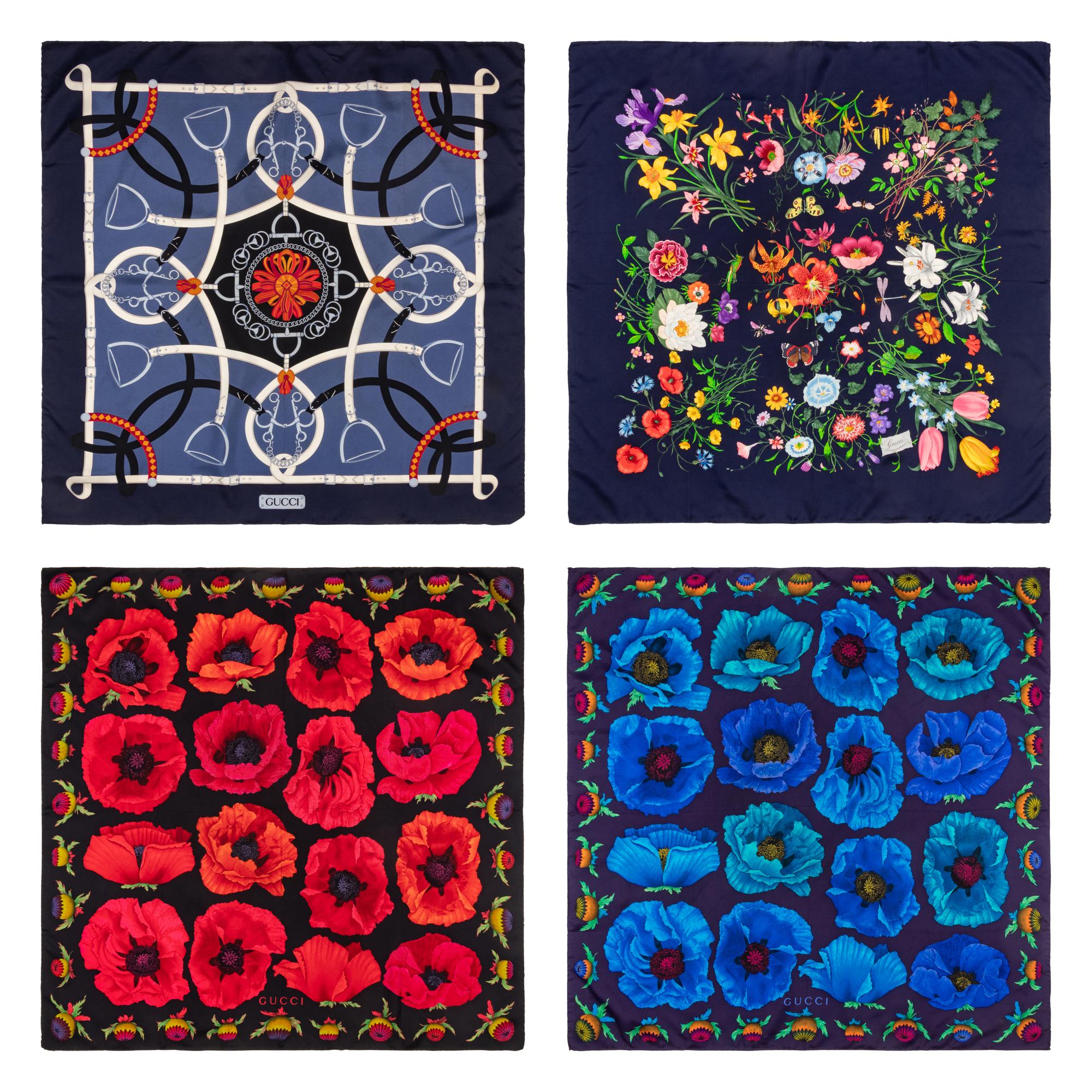 Gucci, Four Silk Scarves