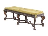 A Louis XIV Style Painted Bench