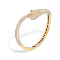 ANITA KO, DIAMOND AND TSAVORITE GARNET PANTHER BANGLE BRACELET
