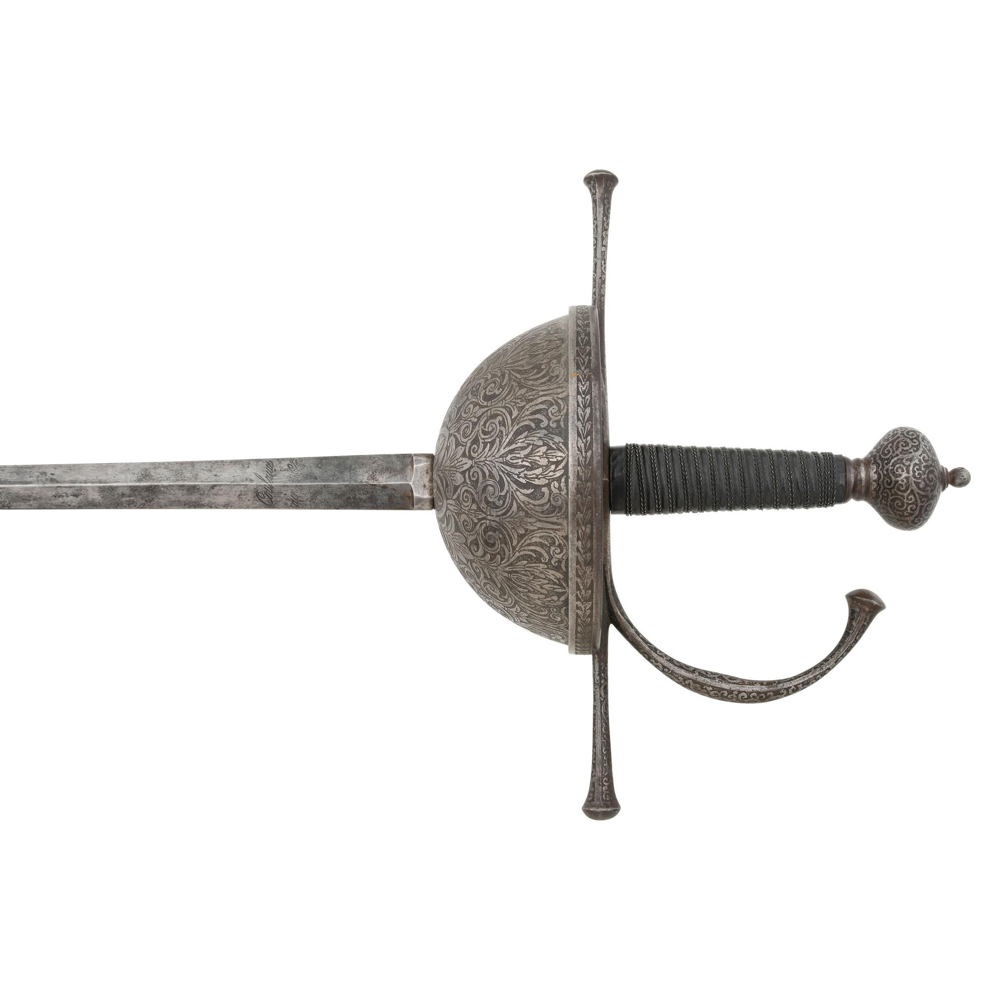 Spanish Etched Steel Cup Hilt Rapier with Klingenthal Blade