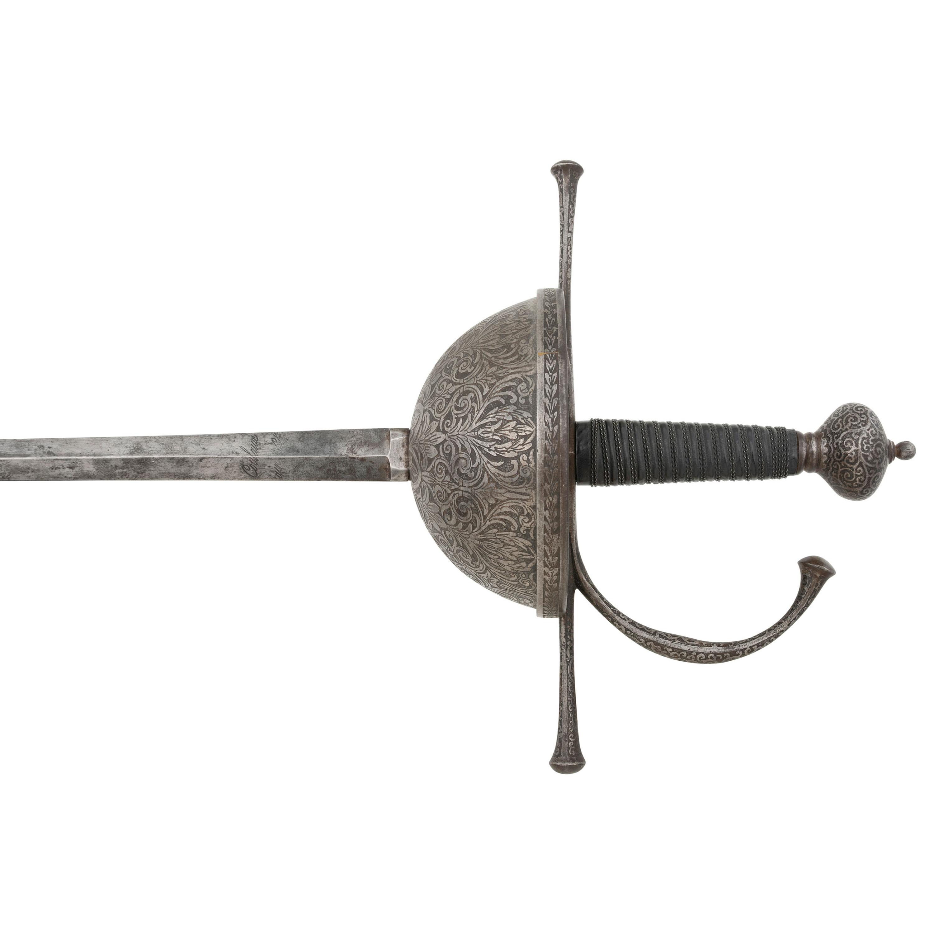 Spanish Etched Steel Cup Hilt Rapier with Klingenthal Blade
