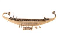 An Egyptian Style Carved Wood Boat Model