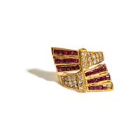 RUBY AND DIAMOND BY PASS RING