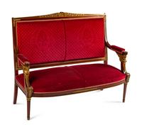 An Empire Style Gilt-Bronze-Mounted Mahogany Settee — LATE 19TH CENTURY