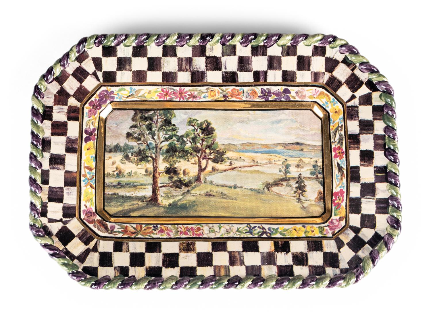 A Set of Sixteen MacKenzie-Childs MacLachlan Ceramic Dinner Plates