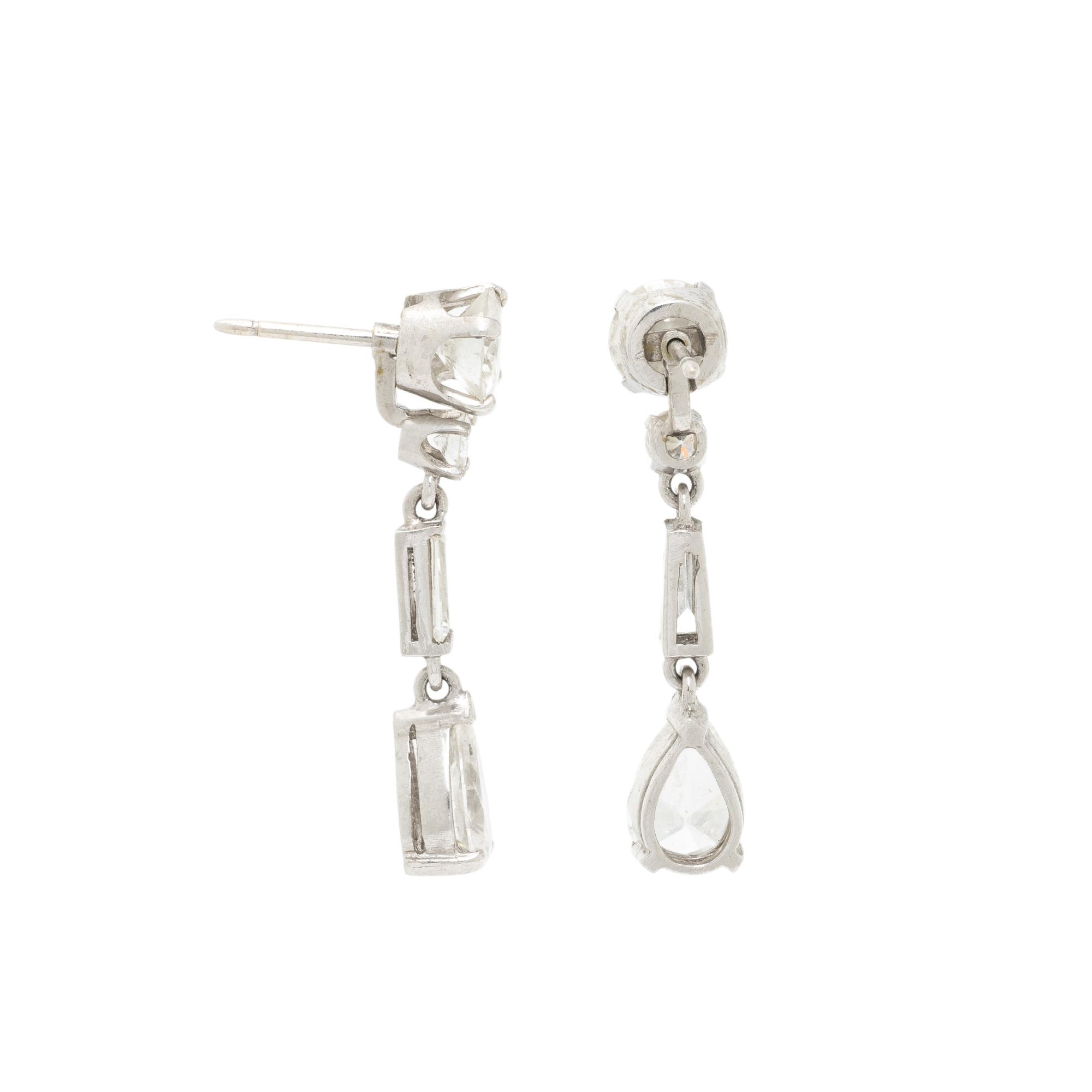 DIAMOND AND PLATINUM STUD EARRINGS WITH JACKETS