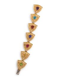 THEO FENNELL, YELLOW GOLD, MULTIGEM AND DIAMOND BRACELET