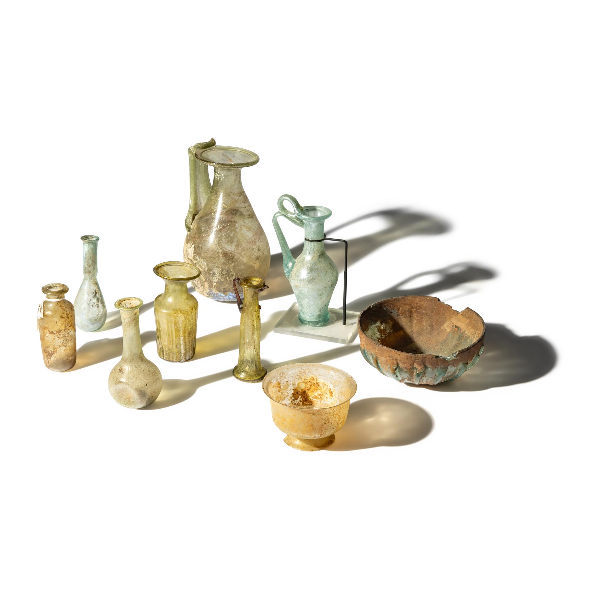 23 Roman Glass Vessels and Fragments