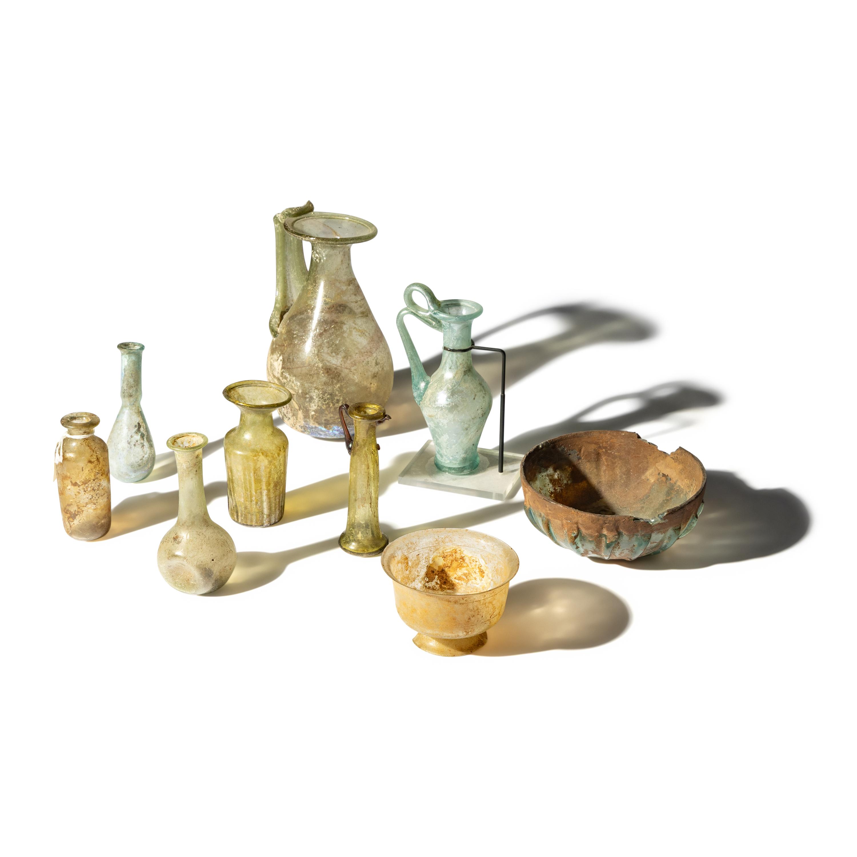 23 Roman Glass Vessels and Fragments