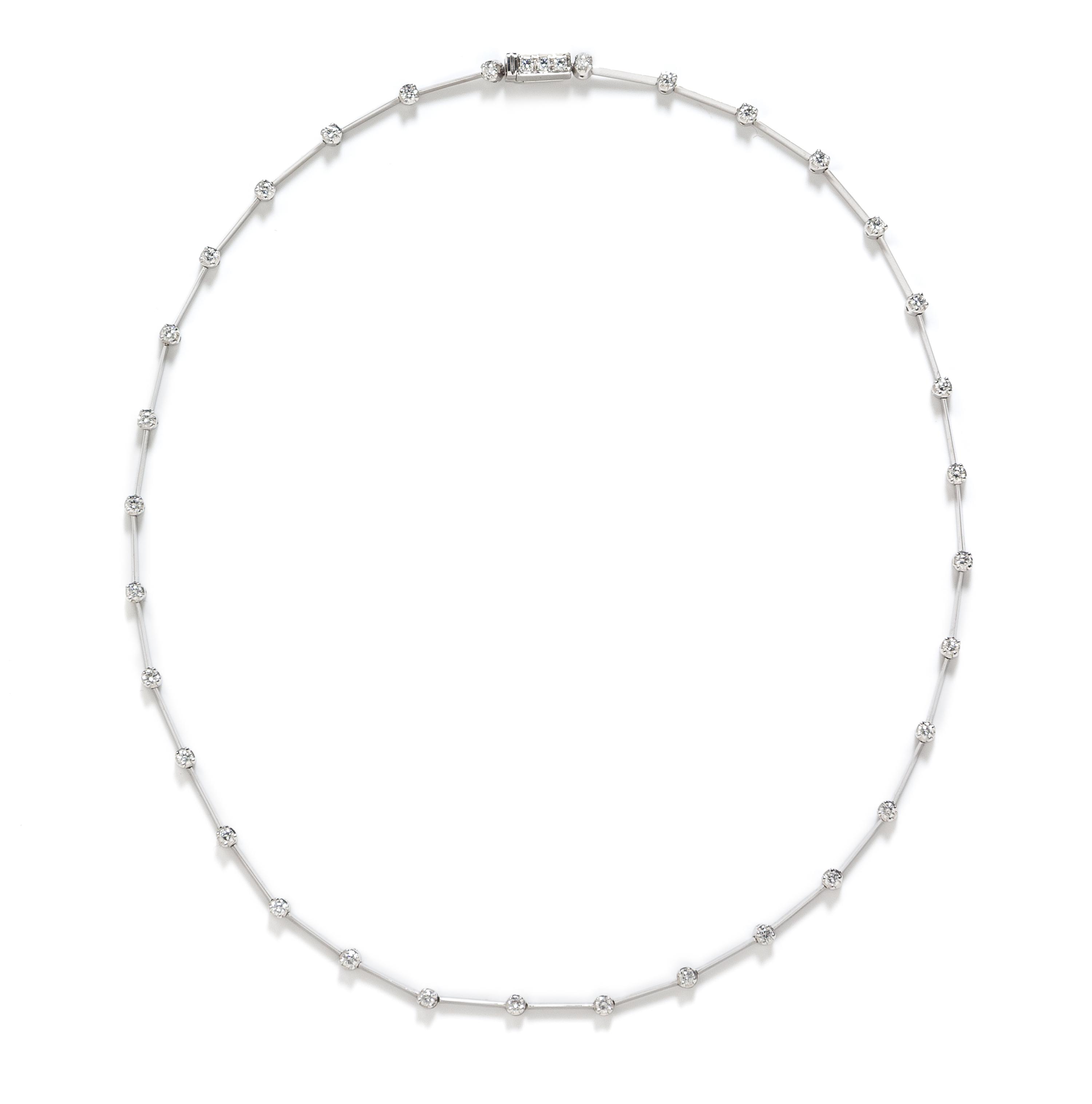 An 18 Karat White Gold and Diamond Necklace, Peter Storm, 9.70 dwts.
