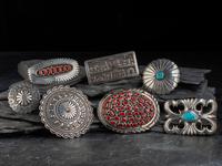 Assortment of Navajo Belt Buckles and Pins