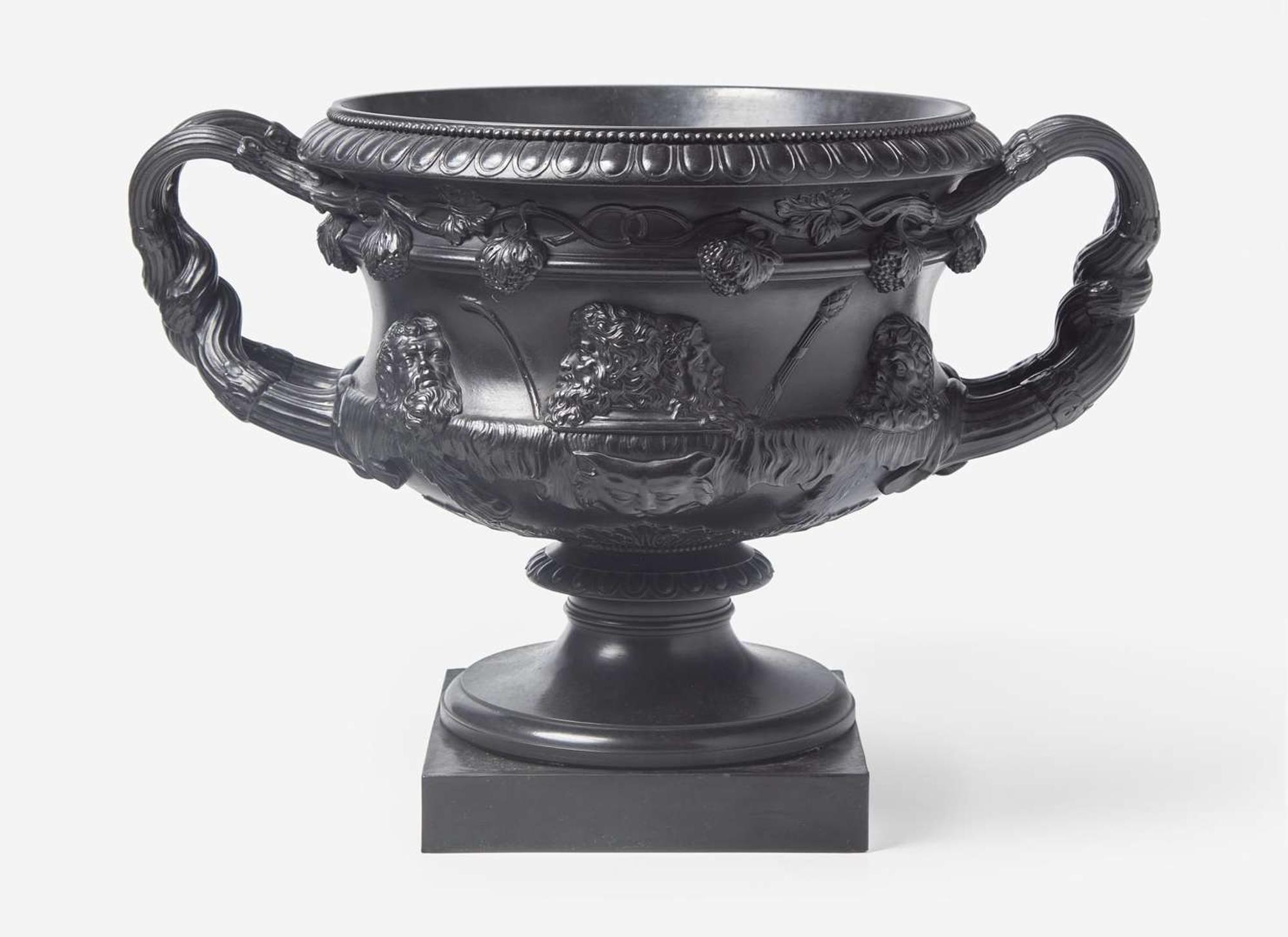A Large Wedgwood Black Basalt "Warwick" Vase, UK, 19th century