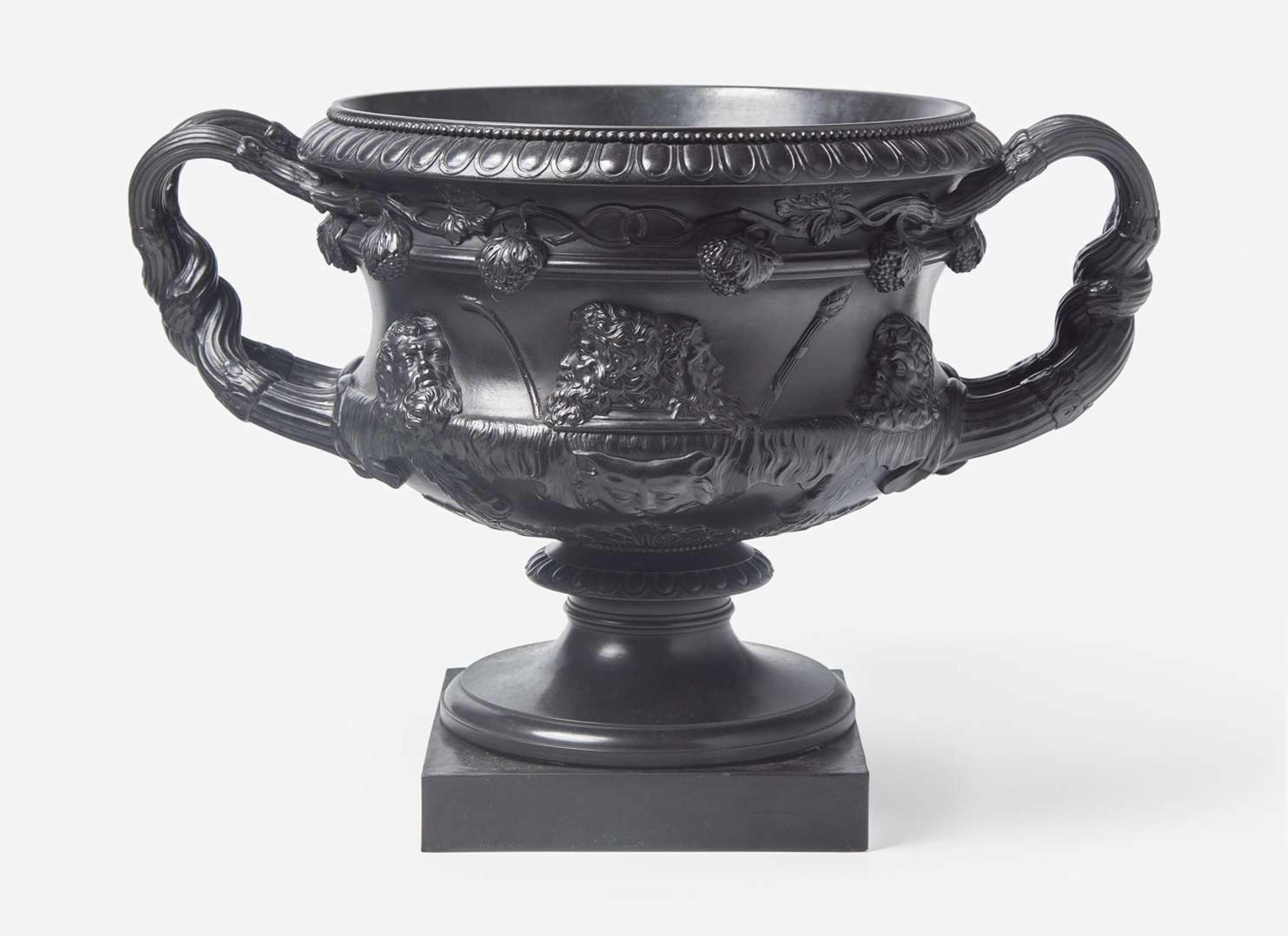 A Large Wedgwood Black Basalt "Warwick" Vase, UK, 19th century