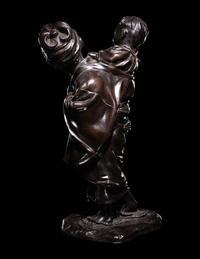 Two Japanese Bronze Figural Groups
