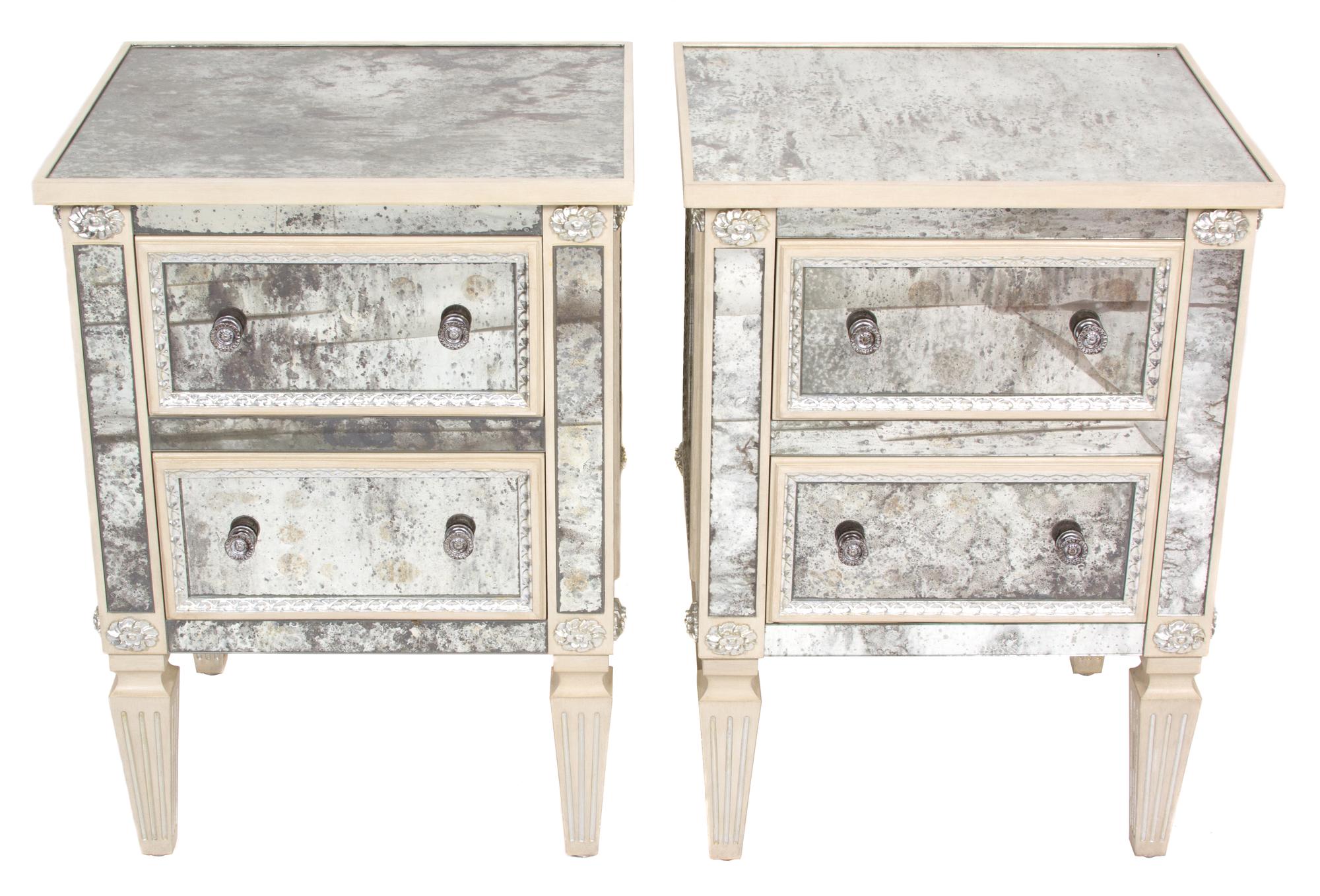 A Three-Piece Venetian Style Etched and Inset Bedroom Set Height of headboard 57 x width 82 inches. — 20TH CENTURY