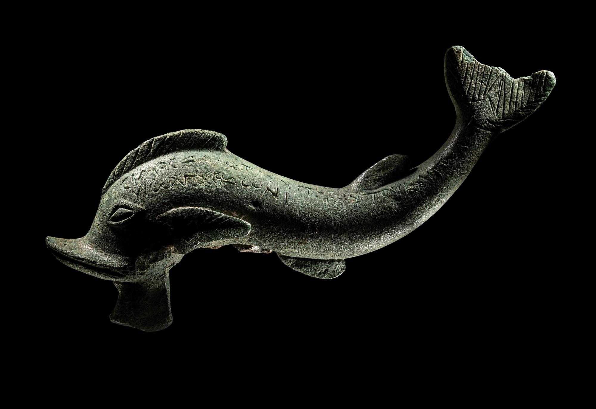 A Greek Bronze Dolphin with Inscription